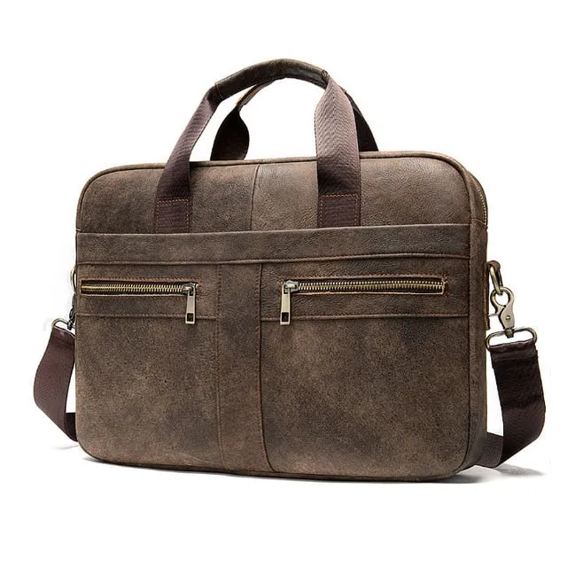 West Louis Men's Vintage Leather Briefcase